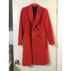 ZARA Red Long Trench Coat